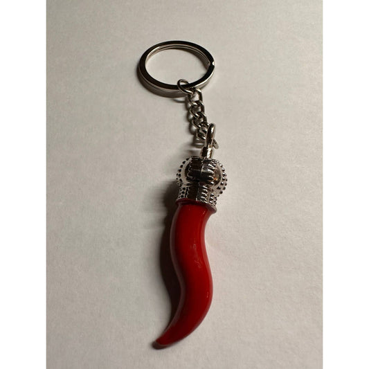 Large Italian horn key chain